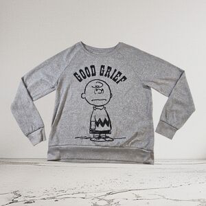 Peanuts Gray Charlie Brown " Good Grief"  Sweatshirt Size Med